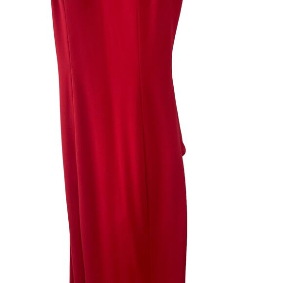 Jovani Style 21899 Fitted Jersey Halter Neck Ruffle Open Back Gown Red 2 ASIS - Picture 5 of 13